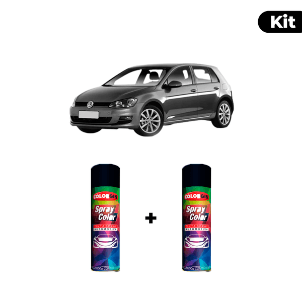 KIT SPRAY AUTOMOTIVO - CINZA CARBONO 2001 POL + VERNIZ RAPIDO 300ML
