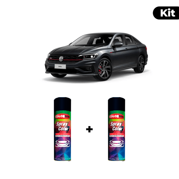 KIT SPRAY AUTOMOTIVO - CINZA PLATINUM 2016 POL + VERNIZ RAPIDO 300ML