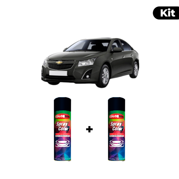 KIT SPRAY AUTOMOTIVO - CINZA SPECTRUS 11/13 POL + VERNIZ RAPIDO 300ML