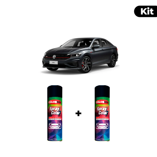 KIT SPRAY AUTOMOTIVO - PLATINUM GREY 2016/18 POL + VERNIZ RAPIDO 300ML