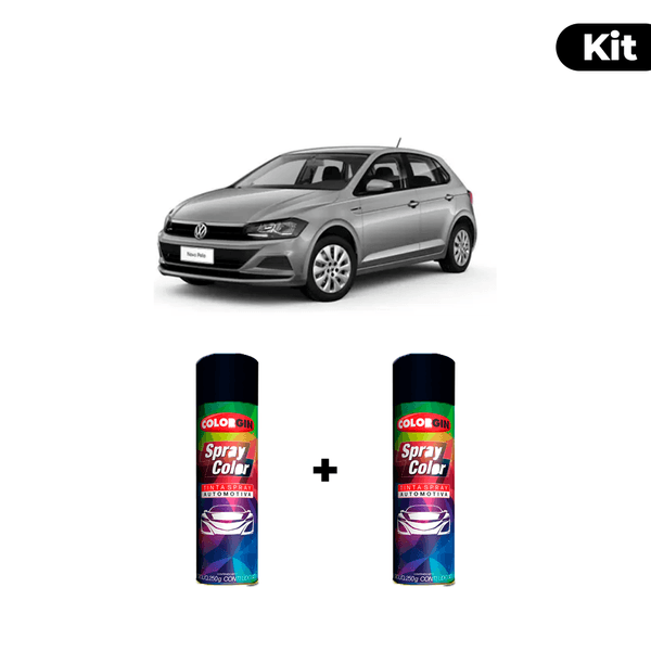 KIT SPRAY AUTOMOTIVO - PRATA TUNGSTENIO 2019 POL + VERNIZ RAPIDO 300ML