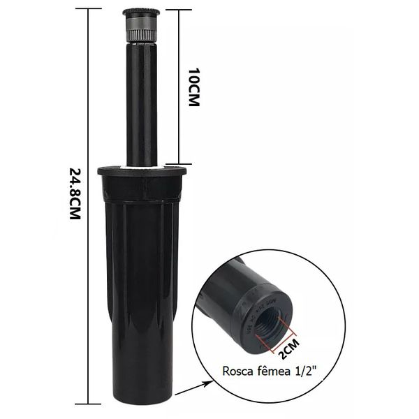 Aspersor spray Pop-up - ½” Escamoteável (10 cm)