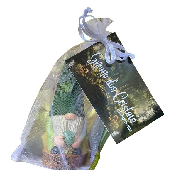 Gnomo dos Cristais - Quartzo Verde