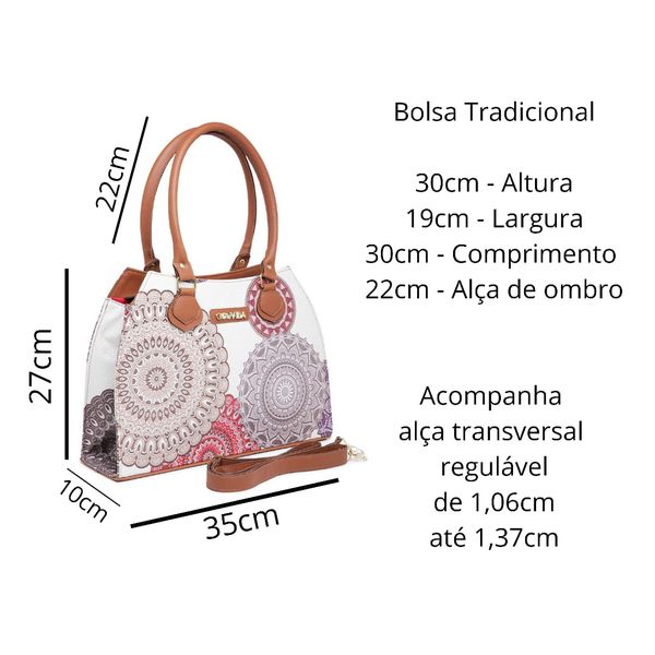 Bolsa Feminina Estilo Pasta de Ombro Social Estampa Mandala - Gouveia Costa 