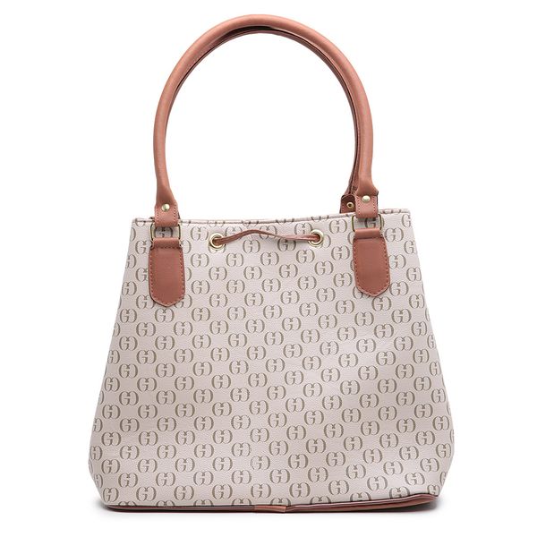 Bolsa Feminina Estilo Saco Grande De Ombro estampada Bege - Gouveia Costa 