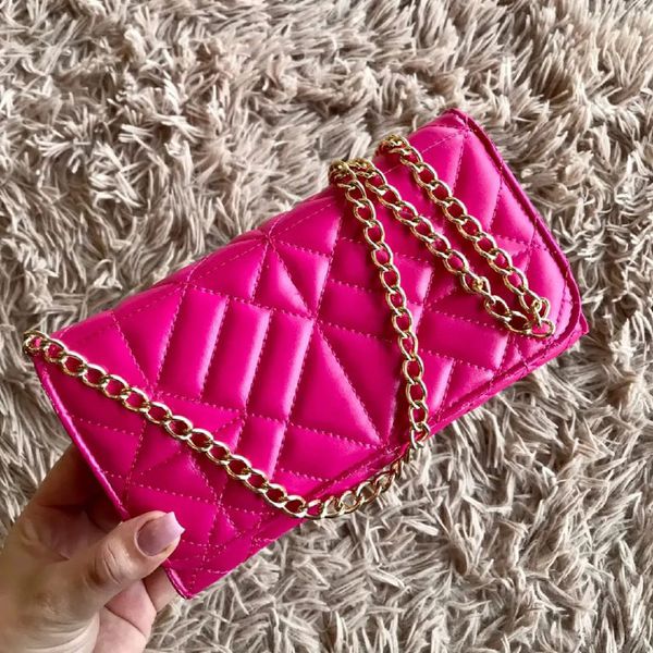 Bolsa Feminina Bordada Estilo Clutch Blogueira Moda Festa Rosa Pink - Gouveia Costa 