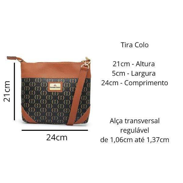 Conjunto 3 Peças estampada Bolsa Saco grande + Bolsa Transversal + nécessaire Preta - Gouveia Costa 