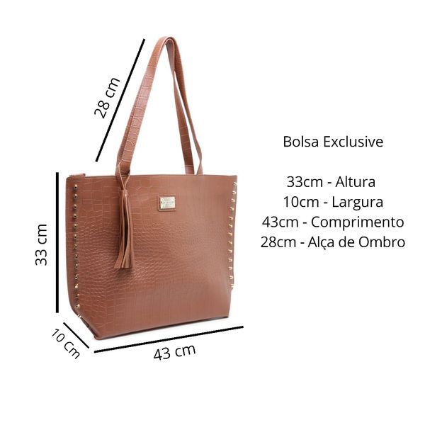 Bolsa Feminina Exclusive Estilo Sacola Grande De Ombro Croco Marrom - Gouveia Costa 