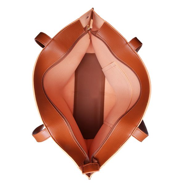 Bolsa Feminina Exclusive Estilo Sacola Grande De Ombro Lisa Caramelo - Gouveia Costa 