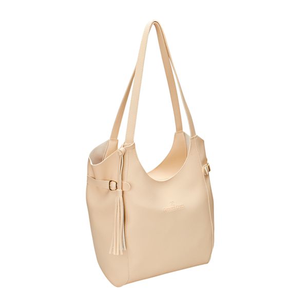 Bolsa Sacola Helena Grande Super Espaçosa Marfim 