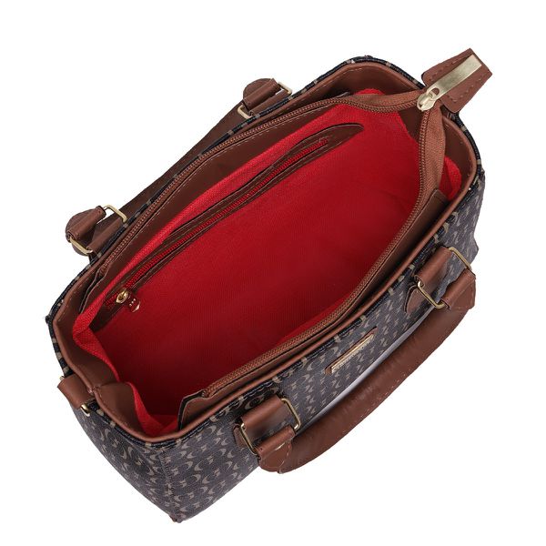 Bolsa Luxo Feminina Baú Alça de Mão e Transversal Estampada Preta - Gouveia Costa 