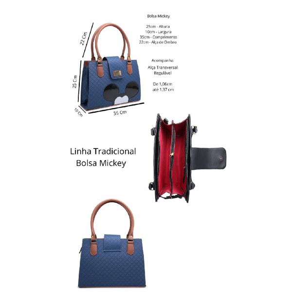 Bolsa Feminina Estilo Pasta de Ombro Social Mickey Azul - Gouveia Costa 
