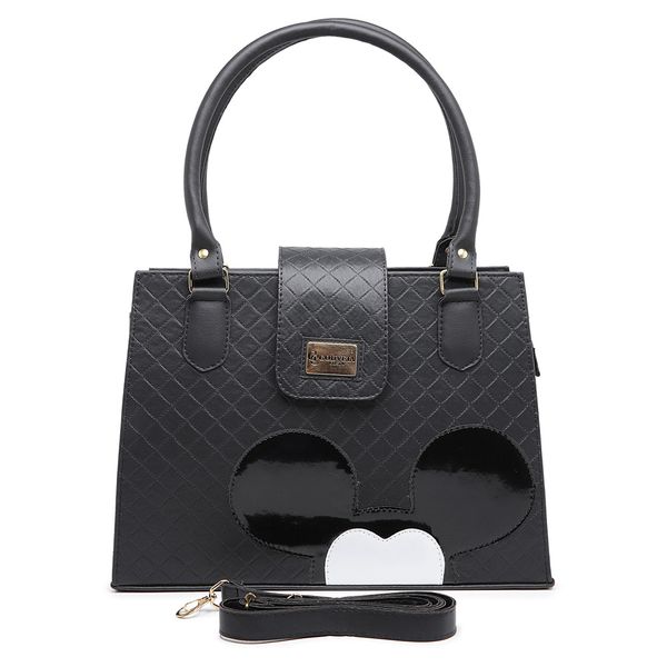 Bolsa Feminina Estilo Pasta de Ombro Social Mickey Preta - Gouveia Costa 
