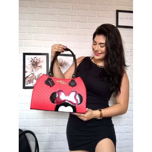 Bolsa Feminina Estilo Pasta de Ombro Social Minnie Vermelha - Gouveia Costa 