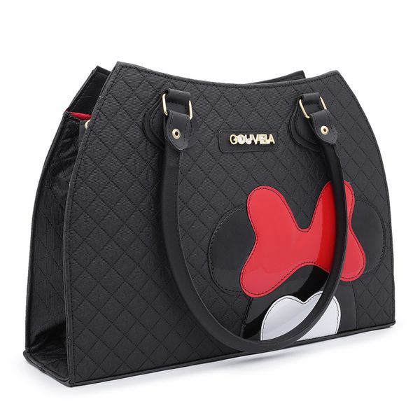 Bolsa Feminina Estilo Pasta de Ombro Social Minnie Preta - Gouveia Costa 