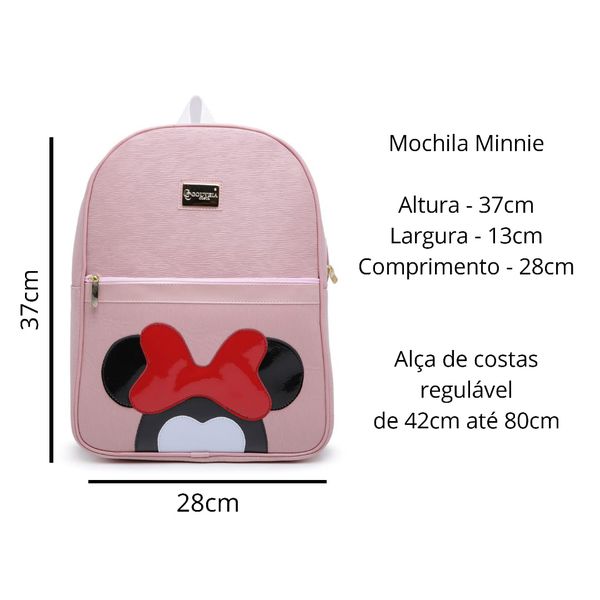 Kit Mochila Grande Feminina Escolar Fashion Moderna Reforçada Minnie Rosa - Gouveia Costa 