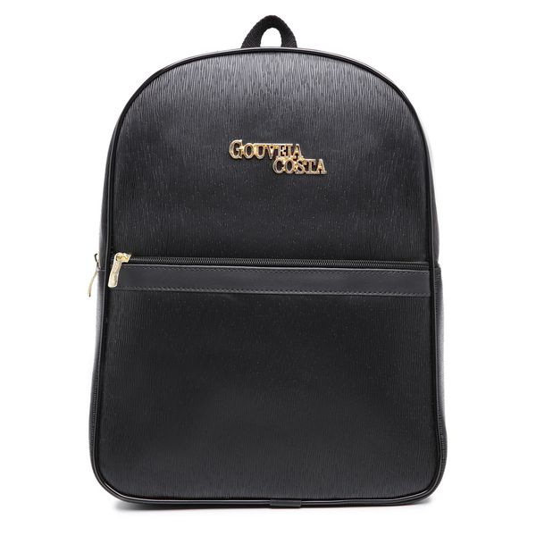 Mochila Grande Feminina Escolar Fashion Moderna Reforçada Lisa Preta - Gouveia Costa 