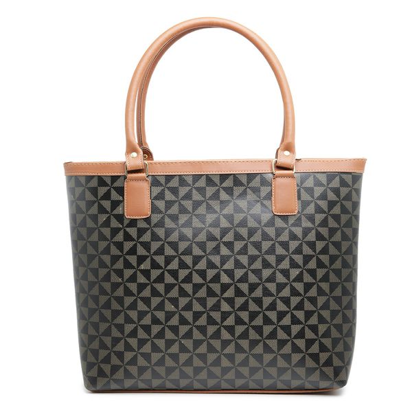 Bolsa Feminina Estilo Sacola Grande De Ombro estampada Preta - Gouveia Costa 