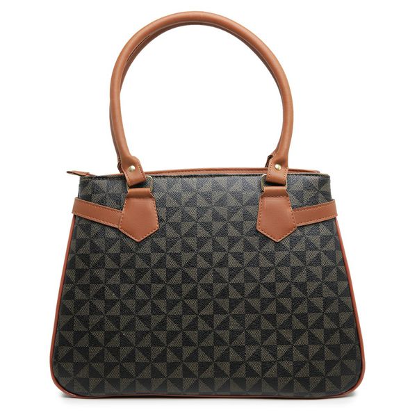 Bolsa Feminina Baú Alça de Mão e Transversal Estampada Preta - Gouveia Costa