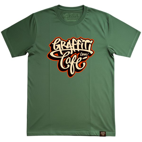 Camiseta LOGO Graffiti com Café - Verde Oliva - Graffiti com Café
