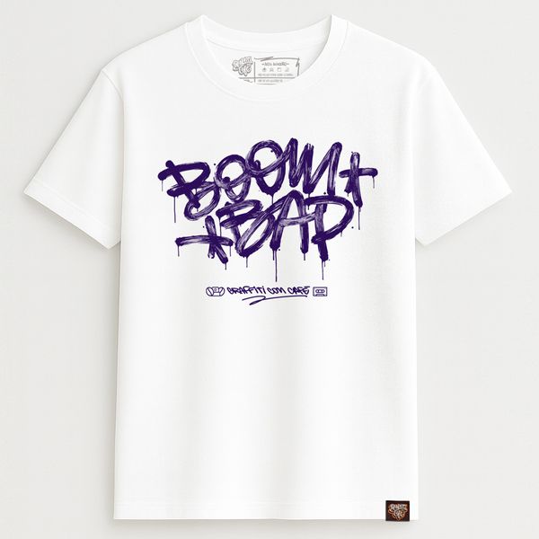 Camiseta BOOM BAP - Branca - Graffiti com Café