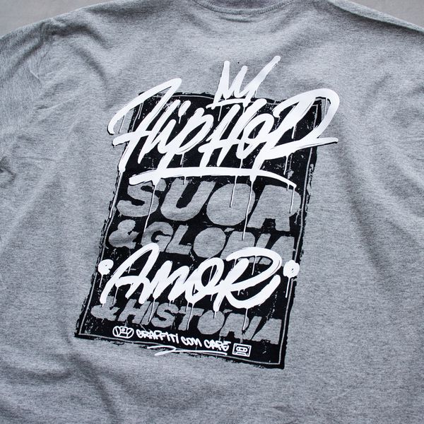 Camiseta HIP HOP 50 Cinza Mescla Graffiti com Cafe