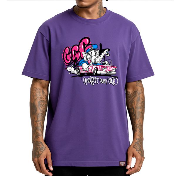 Camiseta FUGAZ - Roxa - Graffiti com Café