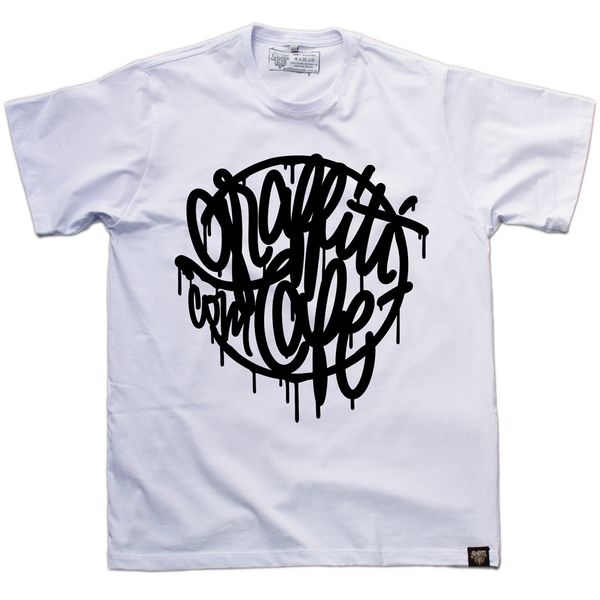 Camiseta TYPE Graffiti com Café - Branca