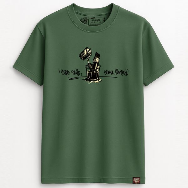 Camiseta COPO SUJO - Oliva - Graffiti com Café