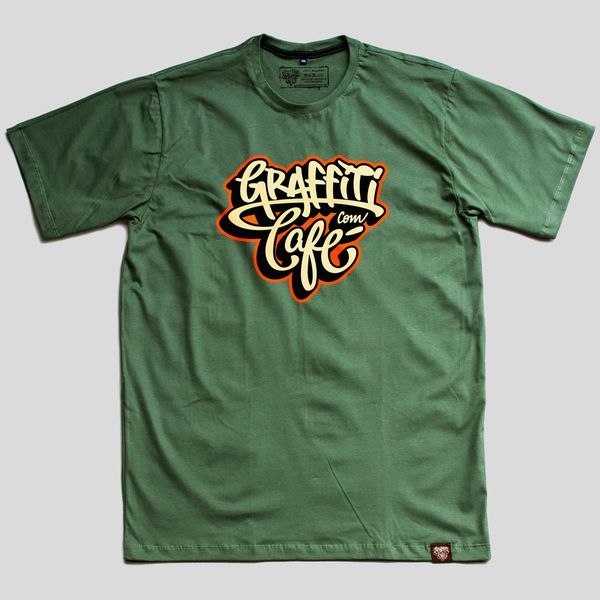 Camiseta GRAFFITI COM CAFÉ - Verde Oliva - Graffiti com Café