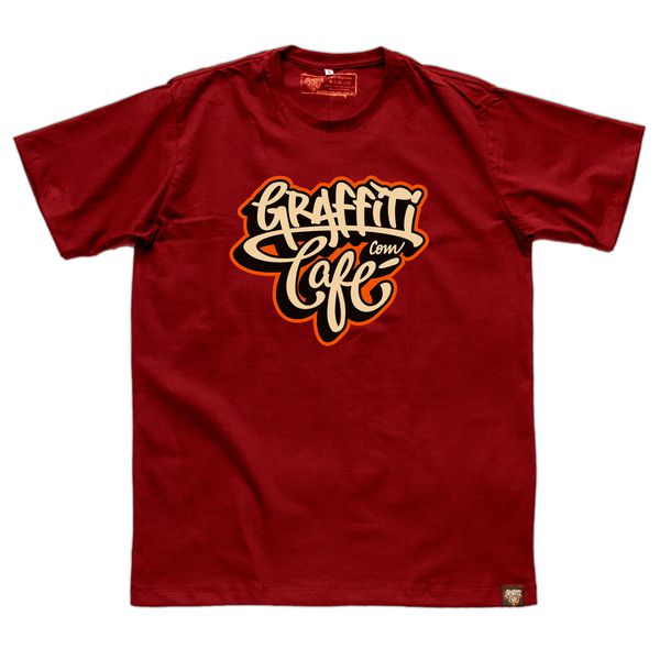 Camiseta Graffiti com Café - Vermelha