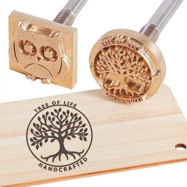 Carimbo Clichê 7cm X 7cm para Gravação em Madeira com Cabo Manual