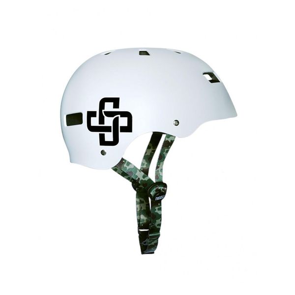 CAPACETE BRANCO FOSCO FITA CAMUFLADA IRON PROFISSIONAL