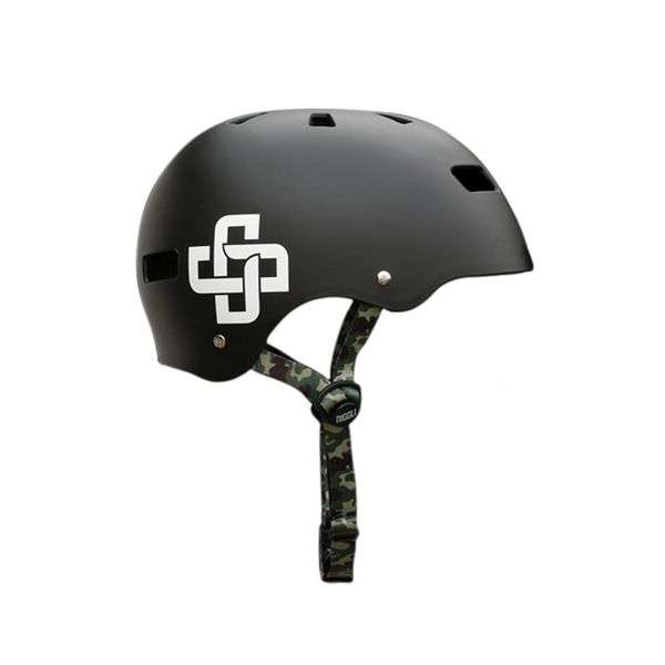 CAPACETE PRETO FOSCO FITA CAMUFLADA IRON PROFISSIONAL