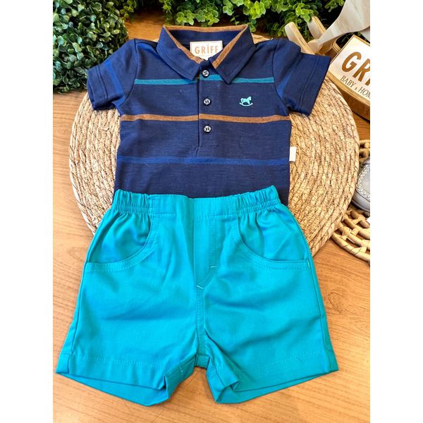 Conjunto Body Polo + Short Bebê