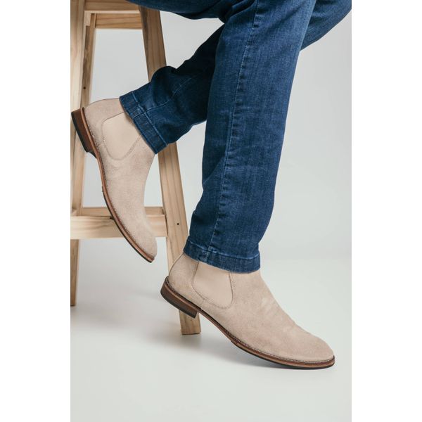 BOTA CHELSEA CAMURÇA AREIA Grife Couro