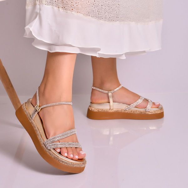 Sandália FlatForm Morgana Ouro Light 