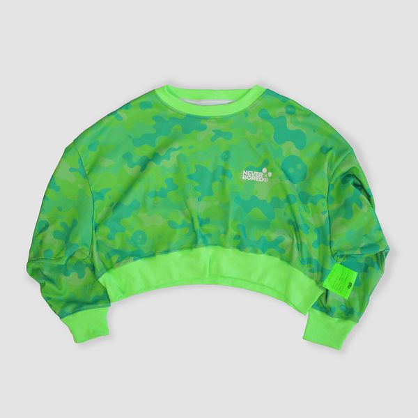 BLUSA MOLETOM CAMUFLADA ARMY SUX OVERSIZED CROPPED VERDE