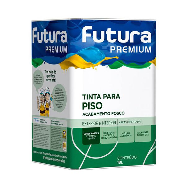 TINTA PARA PISO FOSCO FUTURA CINZA CHUMBO LATA - 18 LITROS