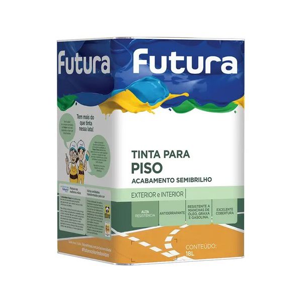 TINTA PARA PISO SEMIBRILHO FUTURA CINZA CHUMBO LATA - 18 LITROS