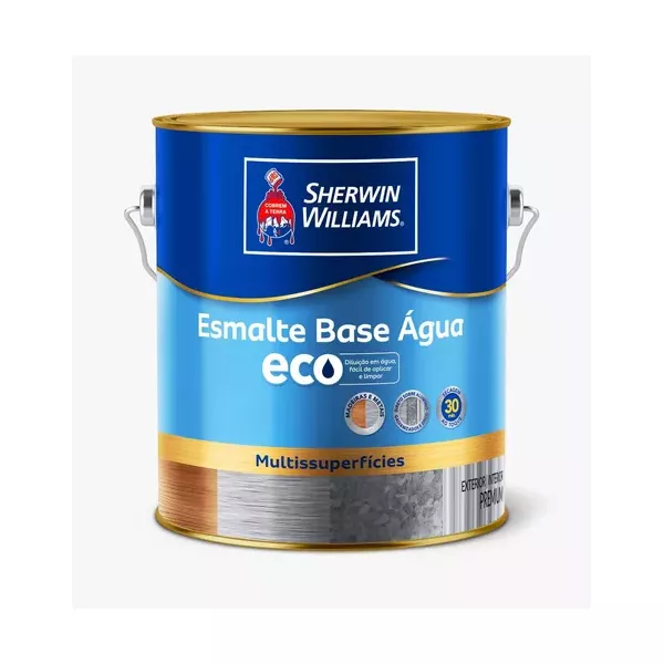 TINTA ESMALTE ECO BASE ÁGUA BRILHANTE BRANCO 3,6L METALATEX SW 