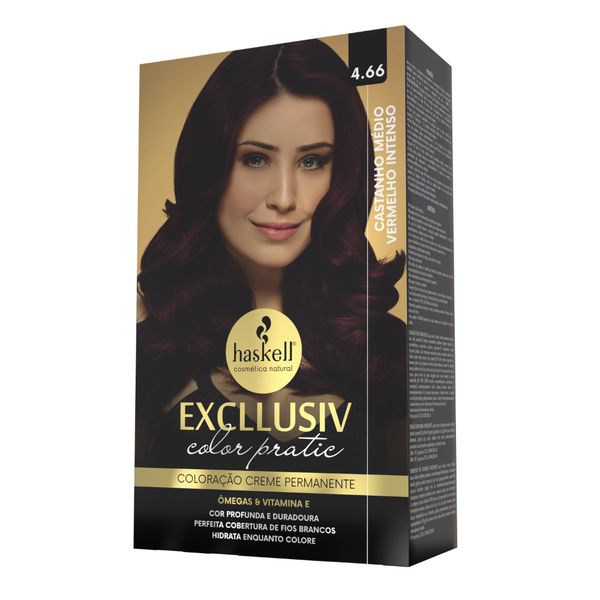 Kit Color Pratic 4.66 Castanho Médio Vermelho Intenso