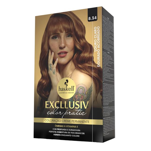 Kit Color Pratic 8.34 Louro Claro Dourado Acobreado