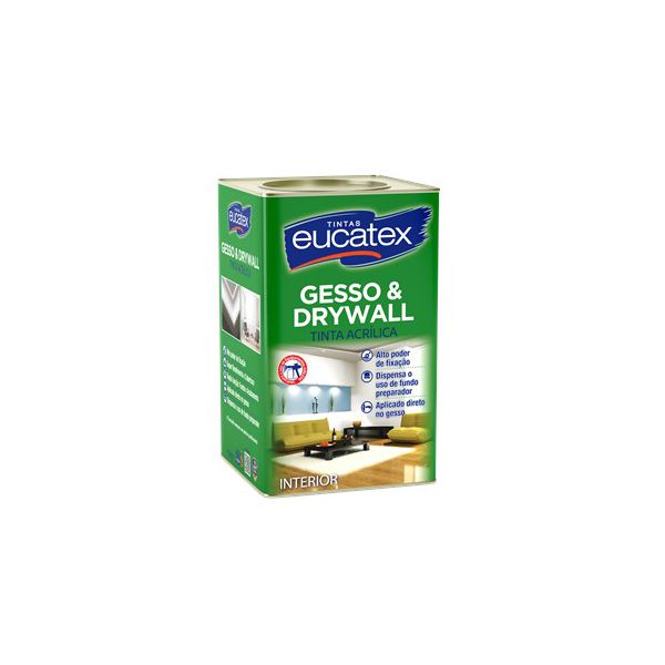 EUCATEX GESSO E DRYWAL BRANCO FOSCO 18L