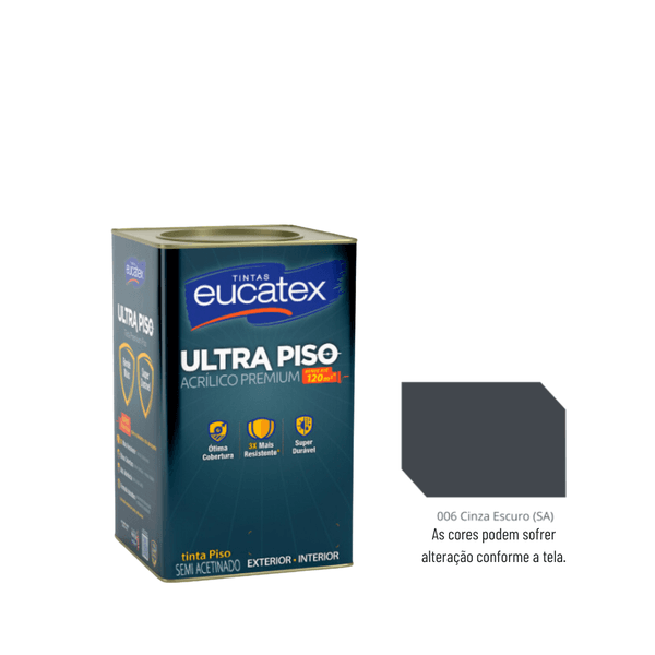 EUCATEX ULTRA PISO ACRI PRE CINZA ESCURO 18L