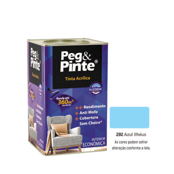 EUCATEX PEG & PINTE TINTA ACR AZUL ILHEUS 18 L