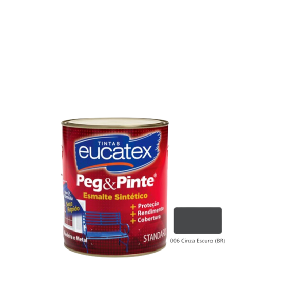 EUCATEX PEG & PINTE ESM BRIL CINZA ESCURO 900ML