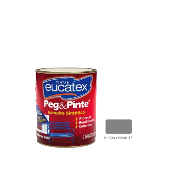 EUCATEX PEG & PINTE ESM BRIL CINZA MEDIO 900ML