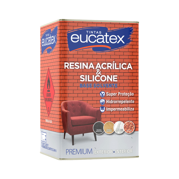 EUCATEX RESINA ACRILICA BASE DE SOLVENTE 18L INCOLOR