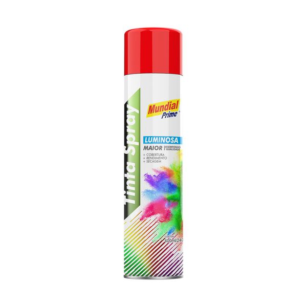 MUNDIAL PRIME TINTA SPRAY 400ML LUMINOSA VERMELHO